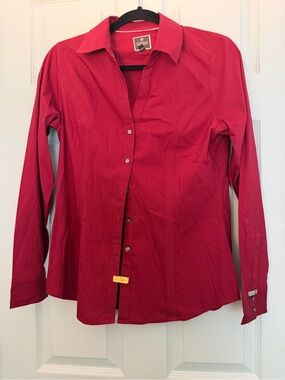 Express Women's Red Button-Down Shirt